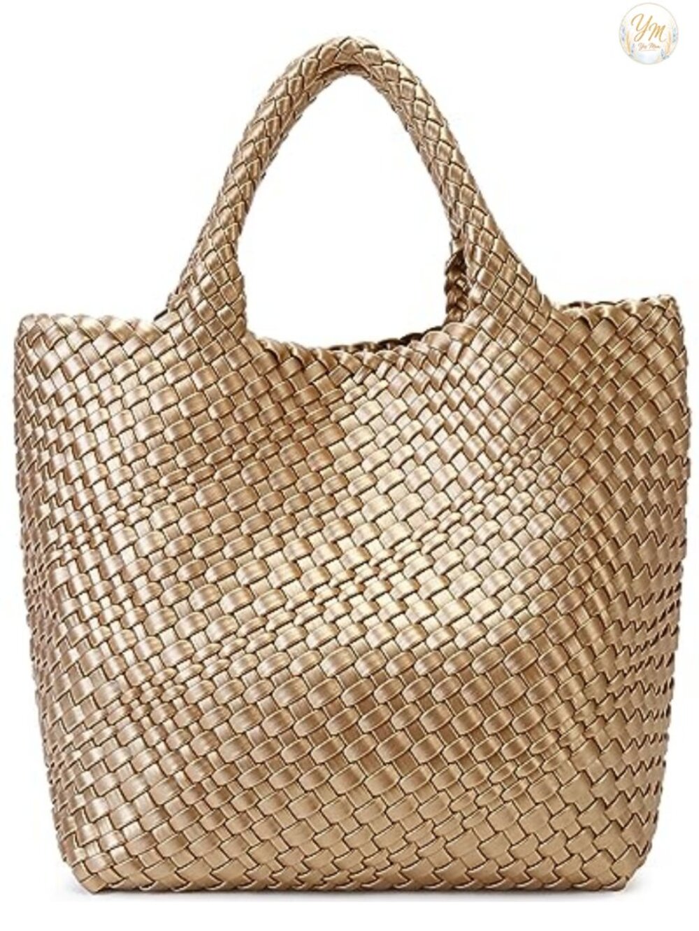 Vegan Leather Woven Tote Handbag Satchel Shoulder Bag Handmade